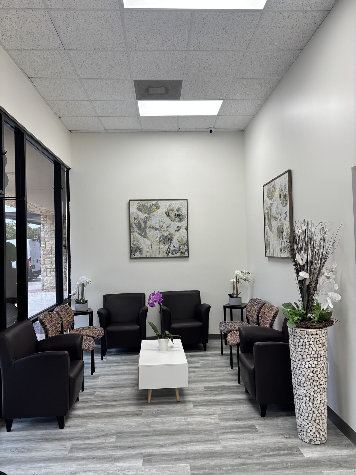Cadalawn clinic front desk with logo